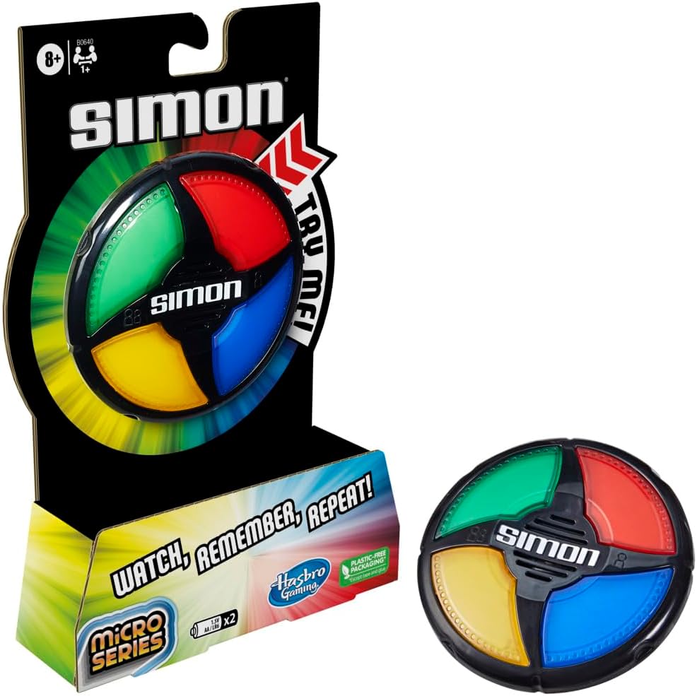 Hasbro Gaming Simon Micro Series Electronic Game for 1 or More Players, Classic Simon Gameplay in a Compact Size, Fun Party Game