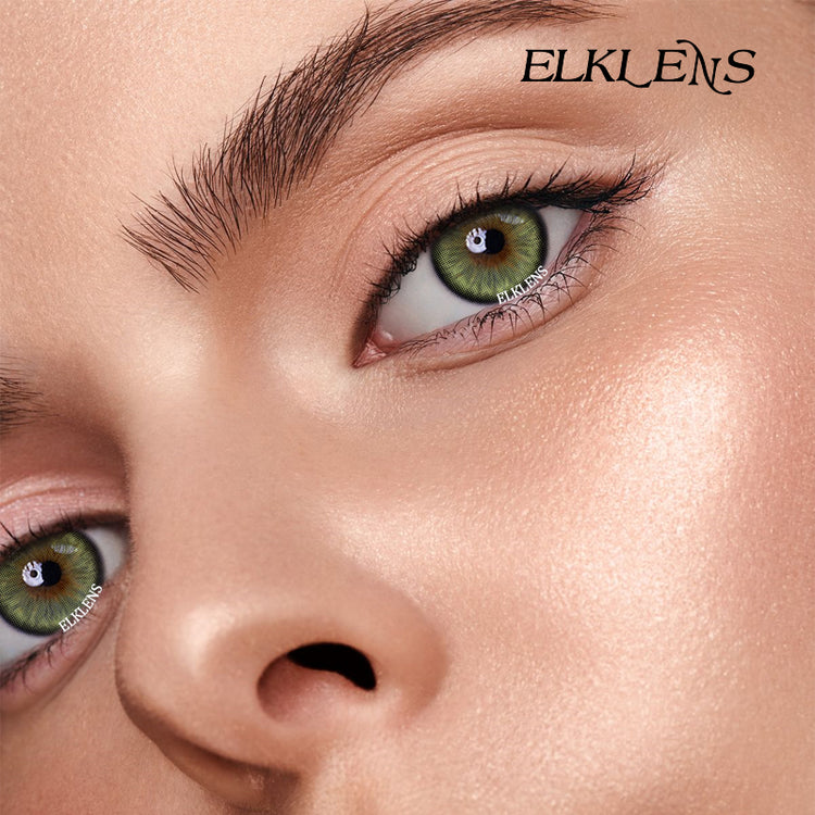 ELKLENS DIAMOND SUGAR GREEN PRESCRIPTION COLORED CONTACT LENSES